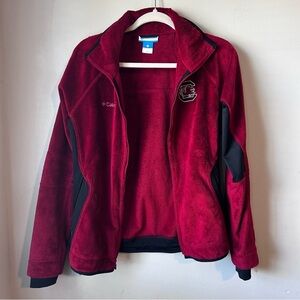 Columbia USC Gamecocks Fleece Full Zip Jacket Women's Red Burgundy Size Medium